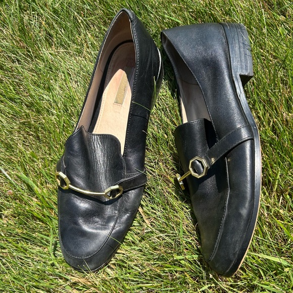 Black Louise et Cie Loafers With Gold Buckle - Picture 2 of 5